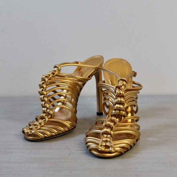 2000s Gucci Nappa Leather Slingback Strappy Sandal - Size 35 / ~US 5 - Picture 1 of 9